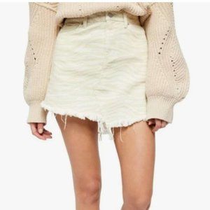 WE THE FREE Bailey Denim Zebra Print Mini Skirt, Size 26
